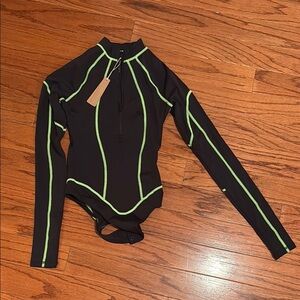 NWT Skims Moto Contour Mesh Mock Neck Bodysuit